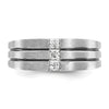 14k White Gold with Black Rhodium Men's Satin 1/3 carat Diamond Complete Ring