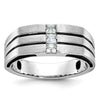 14k White Gold with Black Rhodium Men's Satin 1/3 carat Diamond Complete Ring