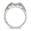 14k Two-tone with Black Rhodium Men's Polished and Textured 3-Stone 1/4 Carat AA Quality Diamond Ring