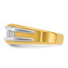 14k with White Rhodium Men's Polished 7-Stone 1/2 Carat AA Quality Diamond Ring