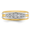 14k with White Rhodium Men's Polished 7-Stone 1/2 Carat AA Quality Diamond Ring