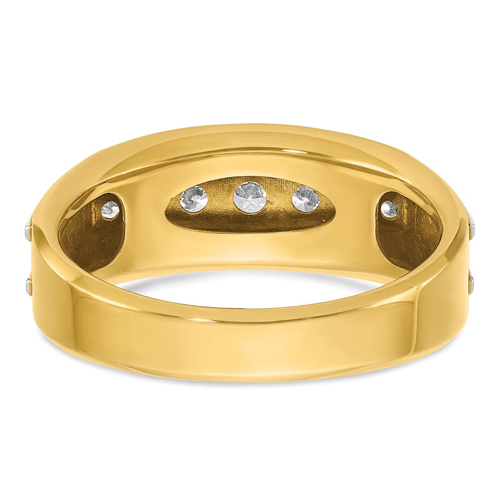 IBGoodman 14k with White Rhodium Men's Polished 7-Stone Ring Mounting