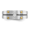 14k Two-tone IBGoodman Men's Polished and Satin Diamond Ring Mounting