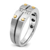 14k Two-tone IBGoodman Men's Polished and Satin Diamond Ring Mounting