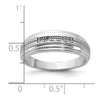 IBGoodman 10k White Gold Men's Polished Satin and Grooved 5-Stone Ring Mounting