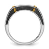 IBGoodman 14k Two-tone Men's Polished Satin and Grooved 5-Stone Ring Mounting