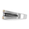 IBGoodman 14k Two-tone with Black Rhodium Men's Polished Satin and Grooved 5-Stone 1/2 Carat AA Quality Diamond Ring
