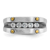 IBGoodman 14k Two-tone Men's Polished Satin and Grooved 5-Stone Ring Mounting