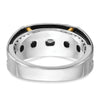 IBGoodman 14k Two-tone with Black Rhodium Men's Polished Satin and Grooved 5-Stone 1/2 Carat AA Quality Diamond Ring