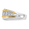 IBGoodman 14k Two-tone Men's Polished and Grooved 7-Stone Ring Mounting