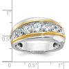 IBGoodman 14k Two-tone Men's Polished and Grooved 7-Stone Ring Mounting