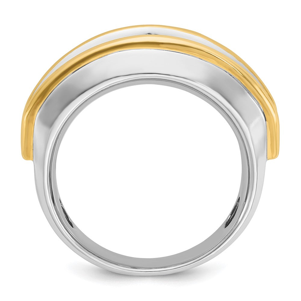 14k Two-tone IBGoodman Men's Polished 7-Stone Ring Mounting