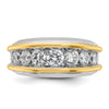 14k Two-tone IBGoodman Men's Polished 7-Stone Ring Mounting