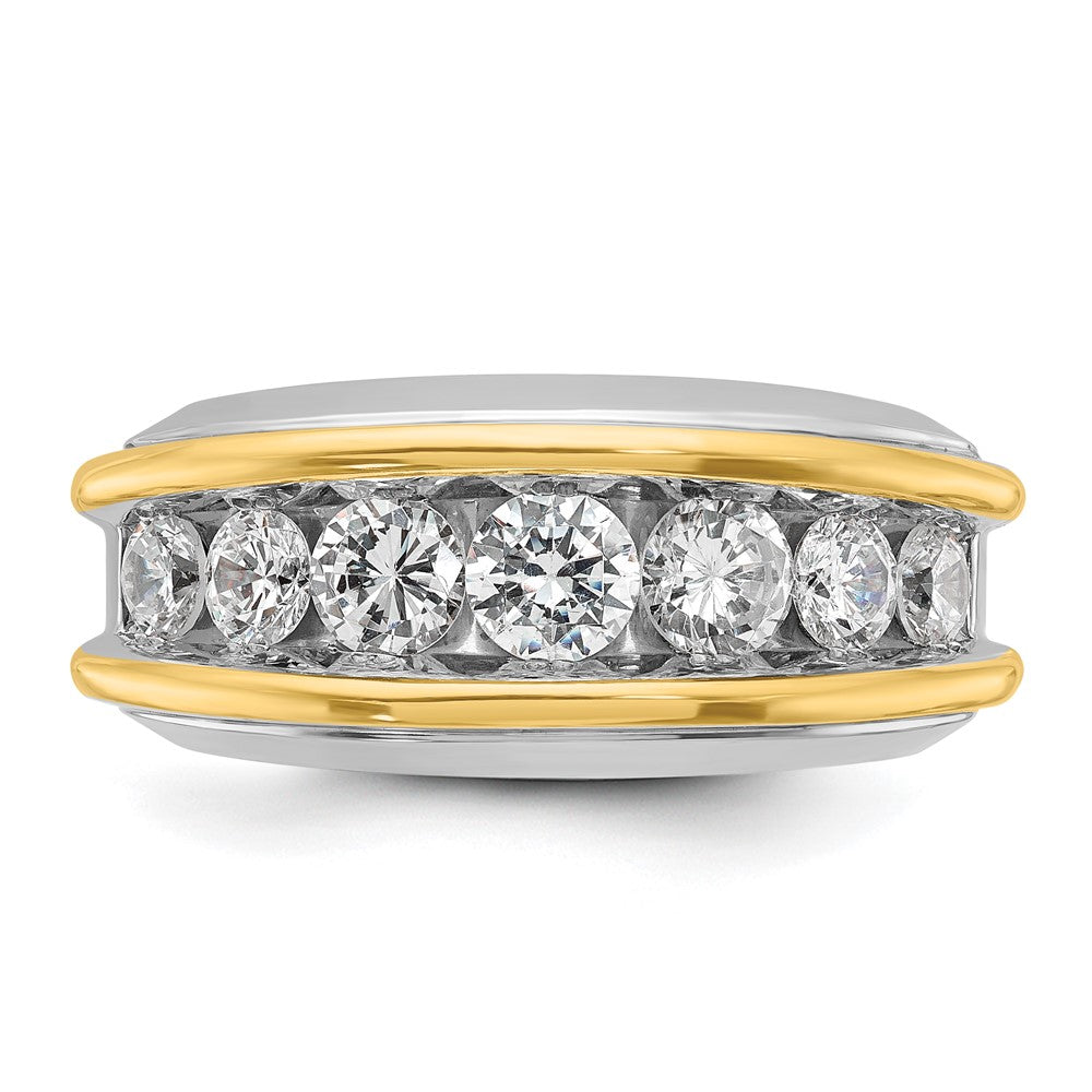 14k Two-tone IBGoodman Men's Polished 7-Stone Ring Mounting