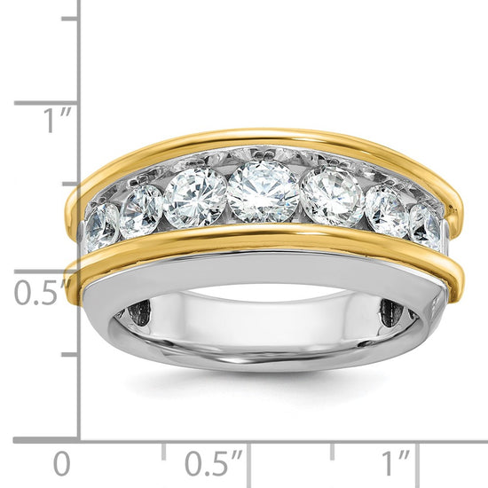 14k Two-tone IBGoodman Men's Polished 7-Stone Ring Mounting