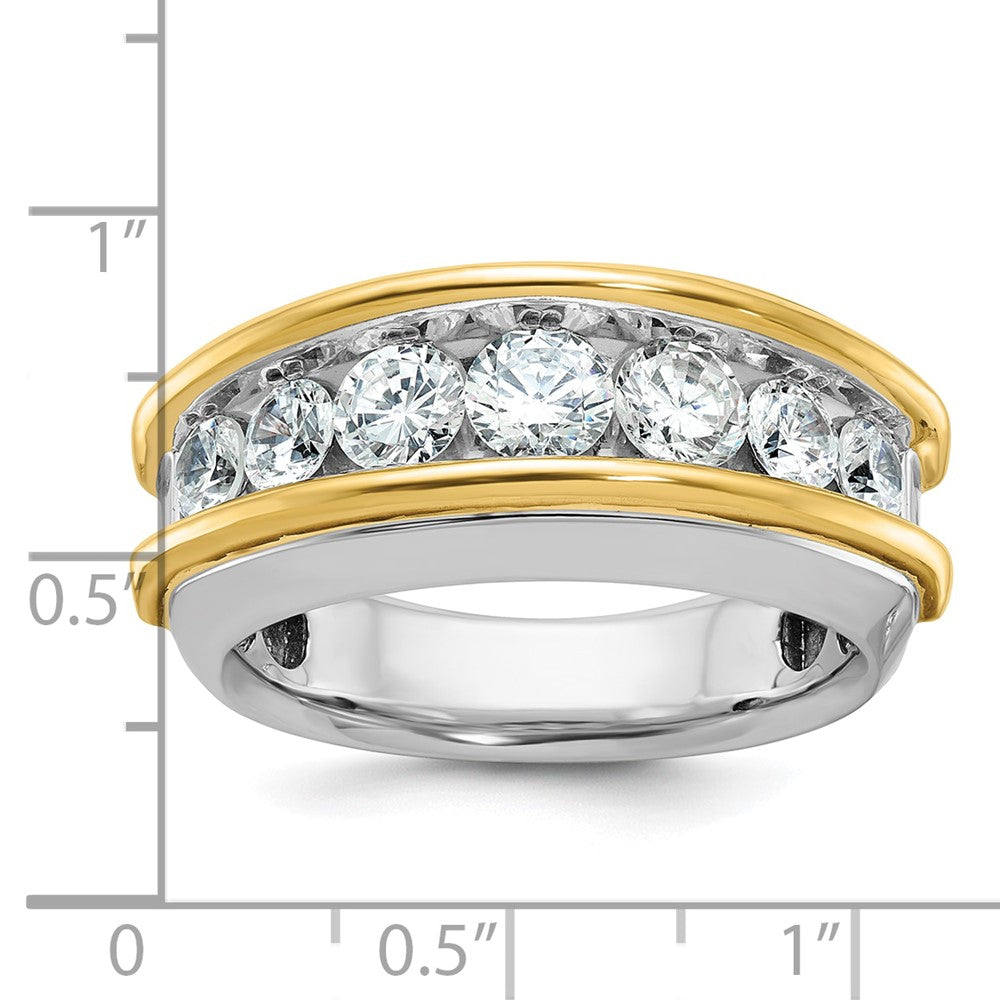 14k Two-tone IBGoodman Men's Polished 7-Stone Ring Mounting