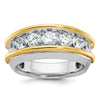 14k Two-tone IBGoodman Men's Polished 7-Stone Ring Mounting
