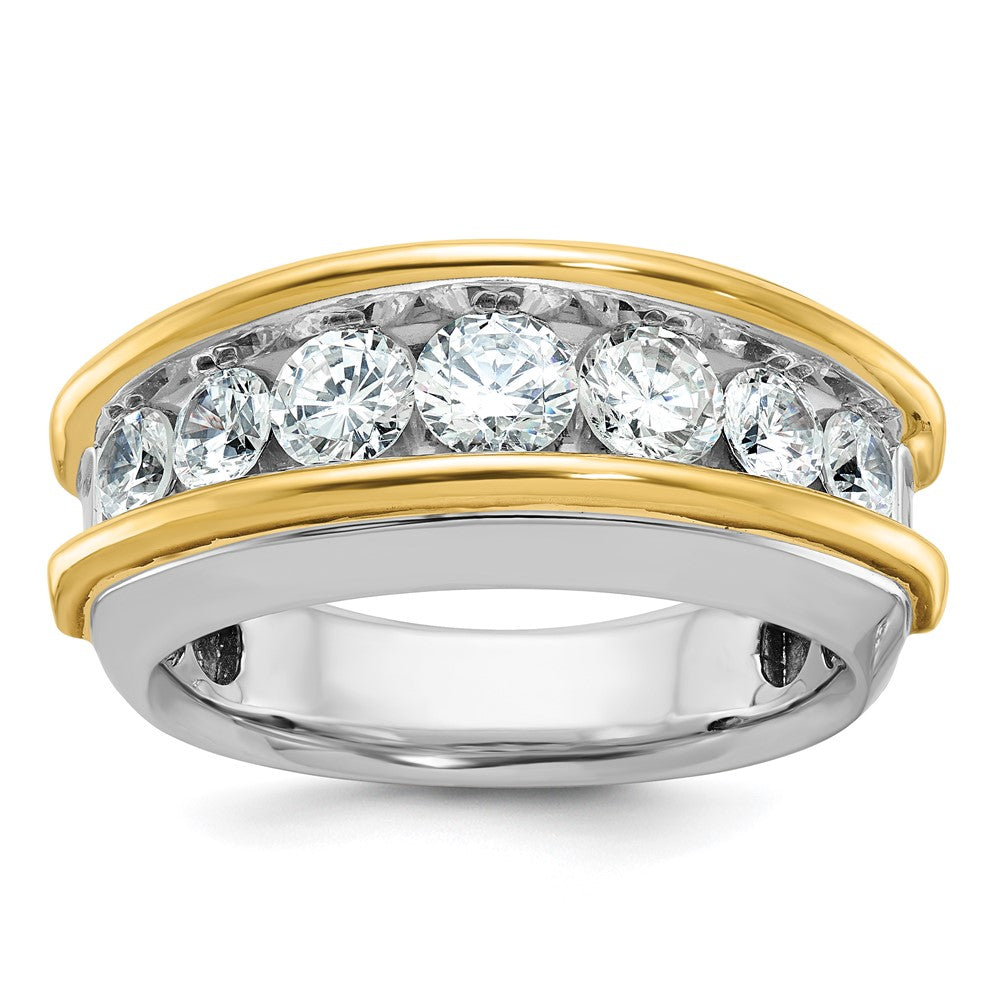 14k Two-tone IBGoodman Men's Polished 7-Stone Ring Mounting