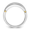 14k Two-tone Men's Polished Satin and Grooved 7-Stone 1 Carat AA Quality Diamond Ring
