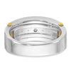 14k Two-tone Men's Polished Satin and Grooved 7-Stone 1 Carat AA Quality Diamond Ring