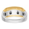 IBGoodman 14k Two-tone Men's Polished Satin and Beaded 5-Stone Ring Mounting