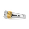 14k Two-tone Men's Polished and Textured 5-Stone 1 Carat AA Quality Diamond Ring