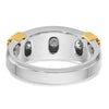 14k Two-tone Men's Polished and Textured 5-Stone 1 Carat AA Quality Diamond Ring