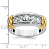 14k Two-tone Men's Polished and Textured 5-Stone 1 Carat AA Quality Diamond Ring