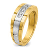 14k Two-tone Men's Polished and Grooved 5-Stone 1/4 Carat AA Quality Diamond Ring