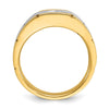 14k Two-tone IBGoodman Men's Polished and Satin Diamond Ring Mounting