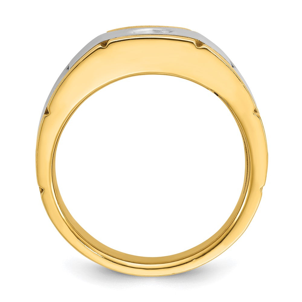 14k Two-tone IBGoodman Men's Polished and Satin Diamond Ring Mounting