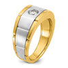 14k Two-tone IBGoodman Men's Polished and Satin Diamond Ring Mounting