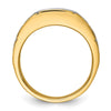IBGoodman 14k Two-tone Men's Polished Satin and Grooved Ring Mounting