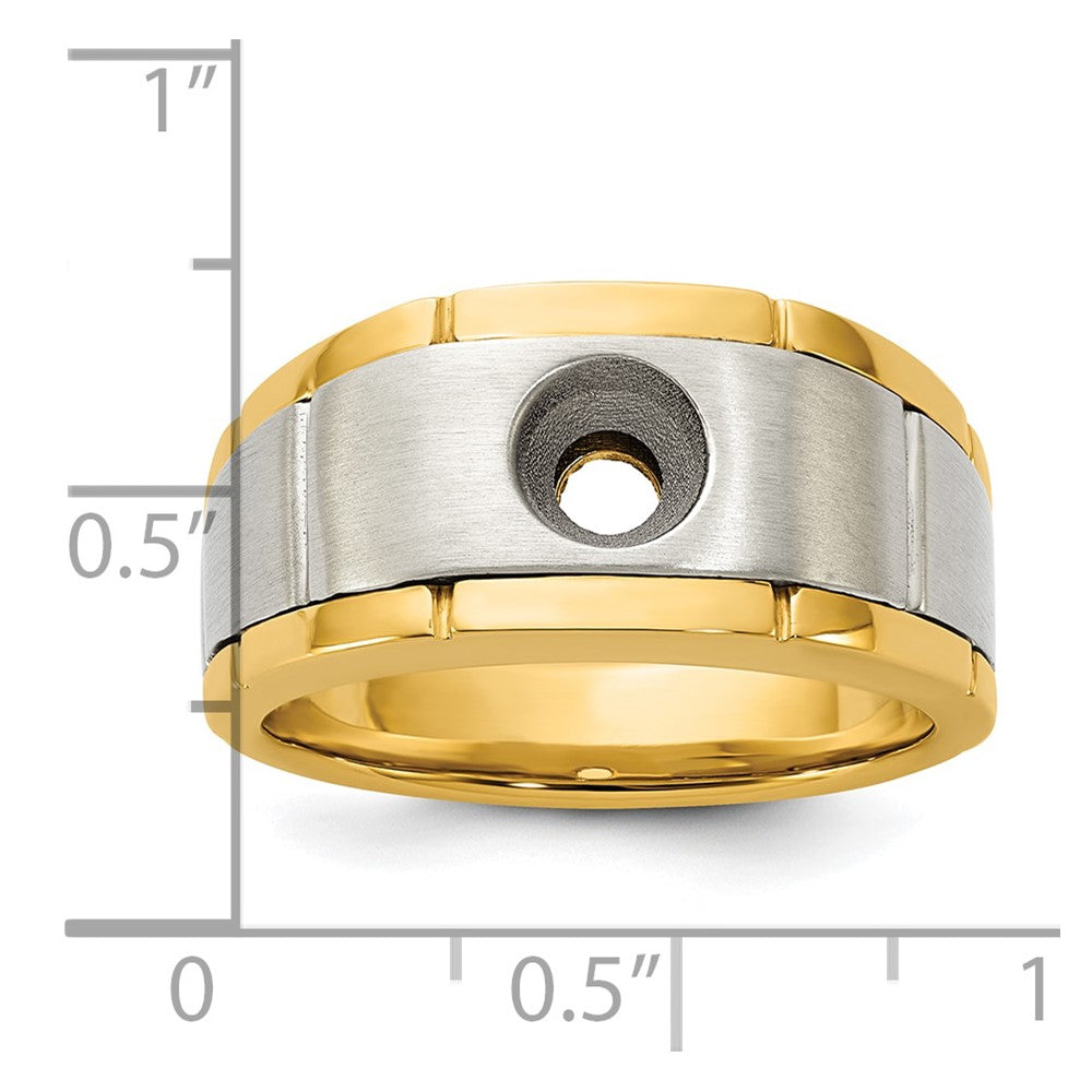 IBGoodman 10k Two-tone Men's Polished Satin and Grooved Ring Mounting