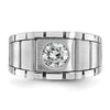 True Origin IBGoodman 14k White Gold 1 carat Lab Grown Diamond VS/SI+ G+ Complete Polished and Satin Men's Ring