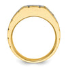 True Origin IBGoodman 14k Two-tone 1 carat Lab Grown Diamond VS/SI+ G+ Complete Polished and Satin Men's Ring