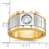 True Origin IBGoodman 14k Two-tone 1 carat Lab Grown Diamond VS/SI+ G+ Complete Polished and Satin Men's Ring