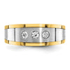 IBGoodman 14k Two-tone 1/4 carat Lab Grown Diamond VS/SI+ G+ Complete Three Stone Men's Ring