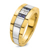 Men's Polished & Grooved Cr. Sapphire & Diamond Rings