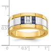 Men's Polished & Grooved Cr. Sapphire & Diamond Rings