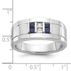Men's Polished & Grooved Cr. Sapphire & Diamond Rings