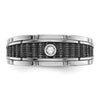 IBGoodman 14k White Gold Men's Polished and Textured Solitaire Ring Mounting
