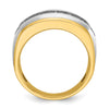 IBGoodman 14k with White Rhodium Men's Polished Satin and Grooved 7-Stone 1 1/5 Carat AA Quality Diamond Ring