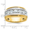 IBGoodman 14k Men's Polished Satin and Grooved 7-Stone Ring Mounting