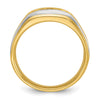 IBGoodman 14k with White Rhodium Men's Polished Satin and Grooved 5-Stone 1/4 Carat AA Quality Diamond Ring