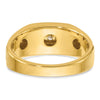 IBGoodman 14k with White Rhodium Men's Polished Satin and Grooved 5-Stone 1/4 Carat AA Quality Diamond Ring