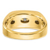 IBGoodman 14k Two-tone Men's Polished Satin and Grooved 5-Stone Ring Mounting