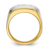 IBGoodman 10k Two-tone Men's Polished Satin and Grooved 5-Stone Ring Mounting
