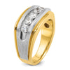 IBGoodman 10k Two-tone Men's Polished Satin and Grooved 5-Stone Ring Mounting