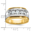 IBGoodman 10k Two-tone Men's Polished Satin and Grooved 5-Stone Ring Mounting